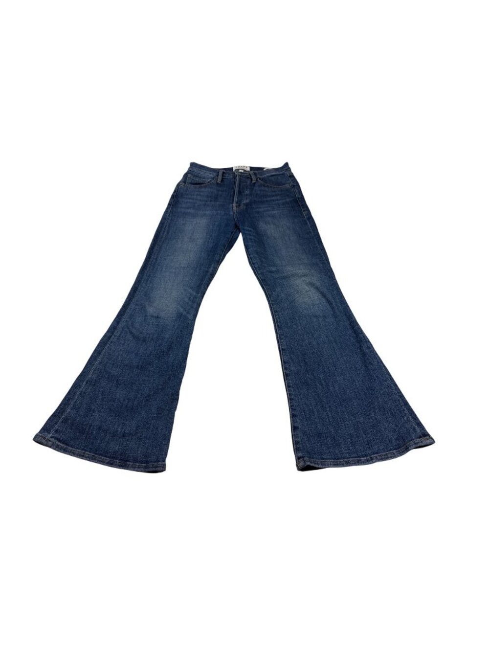 Frame Denim Womens Le Crop Flare Jeans Size 24 Blue Wash Stretch (NN524)
